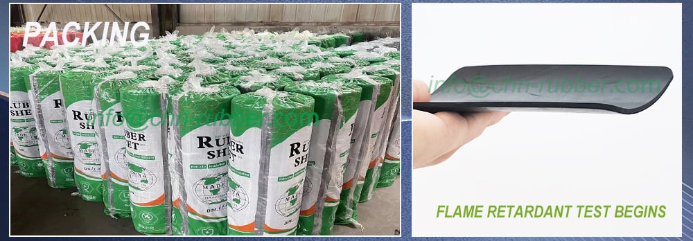 Flame retardant rubber sheet