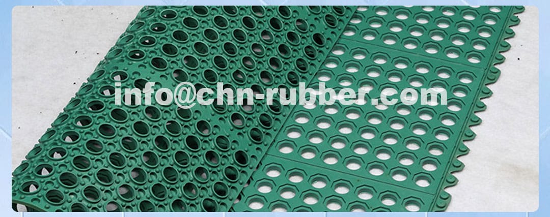 Rubber anti fatigue mat with holes