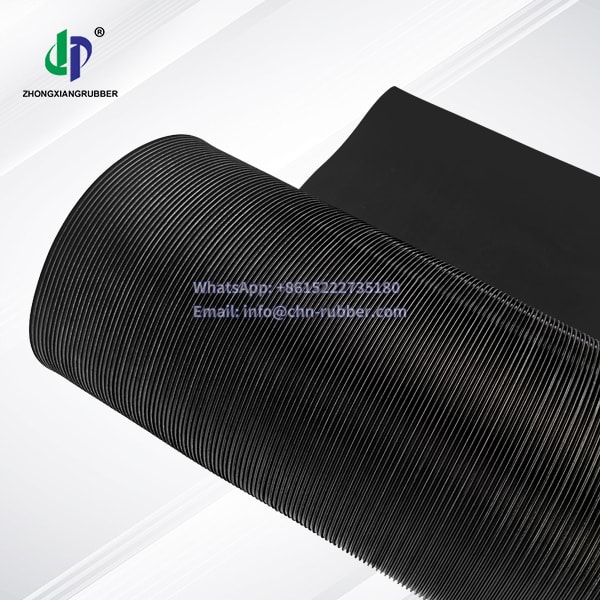 Fine ribbed rubber matting 3mm 1.5g/cm³ nonslip rubber sheet